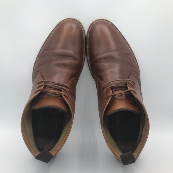 ALDO CHUKKA BOOTS MENS Brown LEATHER UPPER LACE UP - Picture 5 of 10